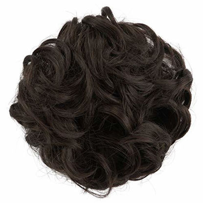 Picture of FESHFEN Hair Bun Extensions Messy Curly Hair Scrunchies Plus Size Hairpieces Synthetic Donut Updo Hair Pieces for Women Girls, 1.94oz