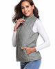 Picture of fuinloth Women's Padded Vest, Stand Collar Lightweight Zip Quilted Gilet Gray XL