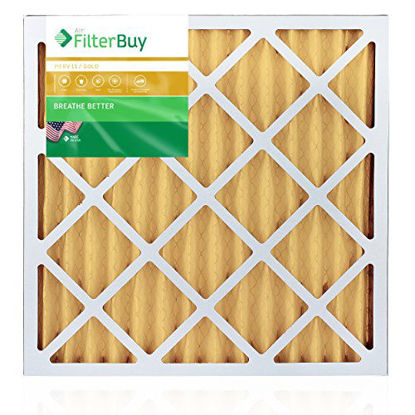 Picture of FilterBuy 24x25x2 MERV 11 Pleated AC Furnace Air Filter, (Pack of 4 Filters), 24x25x2 - Gold