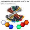 Picture of EDGELEC 120pcs 12V LED Lights Emitting Diodes, Pre Wired 7.9 Inch DC 12 Volt 5mm LED (6 Colors x 20pcs) Assorted Kit Diffused Colored Lens- White Red Yellow Green Blue Orange Small LED Lamps