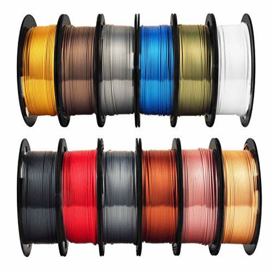 GetUSCart- 1.75mm Silk Shiny PLA 4 in 1 Basic Colors Bundle Pack