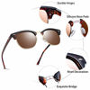 Picture of Semi Rimless Polarized Sunglasses for Women Men, Unisex Sunglasses with Half Frame - Leopard