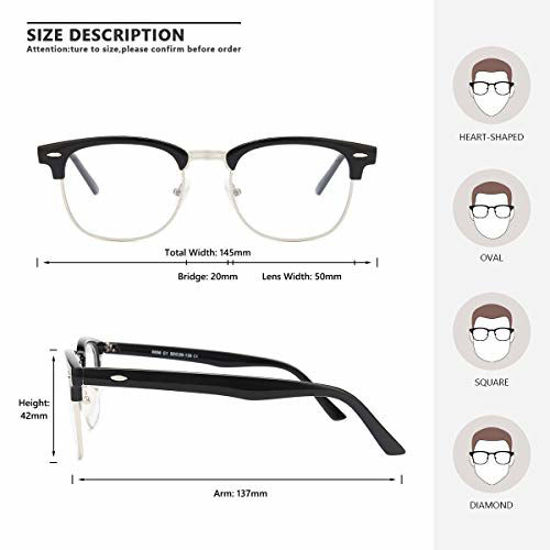 Picture of Livhò Blue Light Blocking Glasses, Phone TV Computer Gaming Glasses, Anti Eyestrain/Filter Ray Lens, Sleep Better for Women MenLight Black)