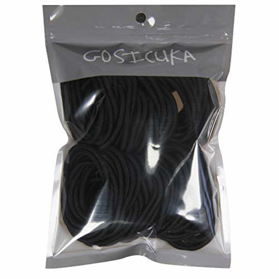 Picture of GOSICUKA 120 pcs Black Hair Elastic for Thick and Curly No Metal Hair Ties Value Pack (3mm)