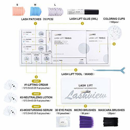 Picture of LASHVIEW Lash Lift Kit,Professional Eyelash Perm Kit,Liquid Set,Semi-Permanent,Curling Perming,Wave Lift Extension Perm Set