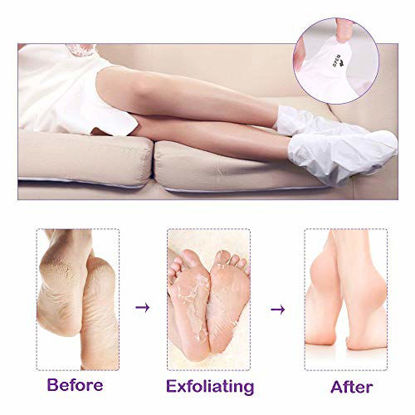 Picture of Foot Peel Mask 5 Pack, Lavender Exfoliating Foot Masks, Natural Exfoliator for Dry Dead Skin, Callus, Repair Rough Heels for Men Women
