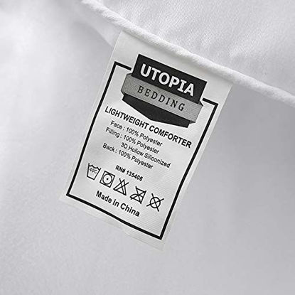 Picture of Utopia Bedding Down Alternative Comforter (Queen, White) - All Season Comforter - Plush Siliconized Fiberfill Duvet Insert - Box Stitched