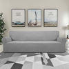 Picture of Easy-Going Stretch 4 Seater Sofa Slipcover 1-Piece Sofa Cover Furniture Protector Couch Soft with Elastic Bottom for Kids,Polyester Spandex Jacquard Fabric Small Checks (XX Large,Light Gray)