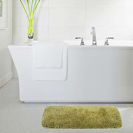 Picture of Walensee Large Bathroom Rug (24 x 40, Olive Green) Extra Soft and Absorbent Shaggy Bathroom Mat Machine Washable Microfiber Bath Mat for Bathroom, Non Slip Bath Mat, Luxury Bathroom Floor Mats