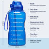 Picture of Fidus Large 1 Gallon/128oz Motivational Water Bottle with Time Marker & Straw,Leakproof Tritan BPA Free Water Jug,Ensure You Drink Enough Water Daily for Fitness,Gym and Outdoor Sports-Blue