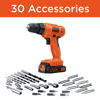 Picture of BLACK+DECKER 20V MAX Cordless Drill / Driver with 30-Piece Accessories (LD120VA)