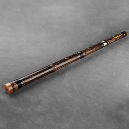 Picture of Separable Brown Vertical Bamboo Flute Key G Traditional Chinese Musical Instrument Good Quality Woodwind Music Instrument Xiao