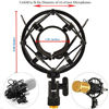 Picture of Etubby 42-47mm Microphone Shock Mount with Double Mesh Pop Filter & Screw Adapter, Adjustable Anti Vibration High Isolation Metal Mic Mount Holder Clip for Diameter of 42-47mm Microphone