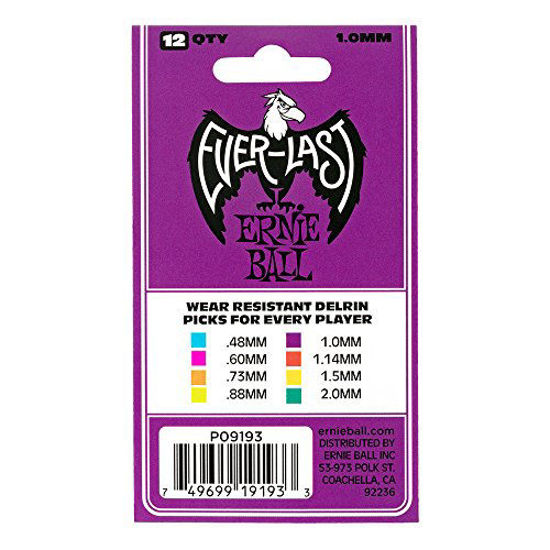 Picture of Ernie Ball 1.0mm Purple Everlast Guitar Picks (P09193)