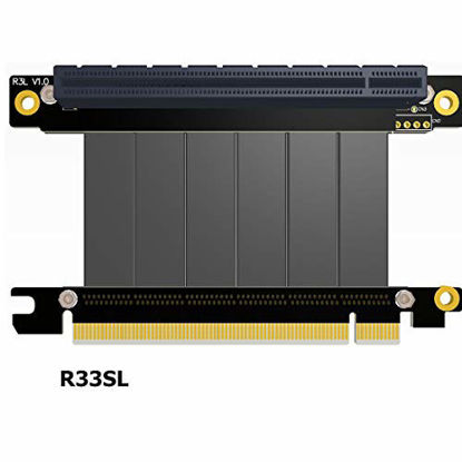 Picture of ADT-LINK PCI-E X16 to 16X 3.0 Male to Female Riser Extension Cable Graphics Card Computer Chassis PCI Express Extender Ribbon 128G/Bps (R33SL 5CM)