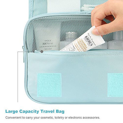 Picture of Toiletry Bag,Mossio Lightweight Canvas Bathroom Organizer Travel Essentials Handbag Sky Blue