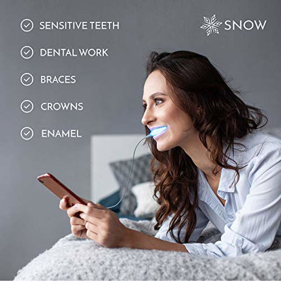 Picture of SNOW Teeth Whitening Kit with LED Light | Complete at Home Whitening System - Best Results - Safe for Sensitive Teeth, Braces, Bridges, Crowns, Caps & Veneers