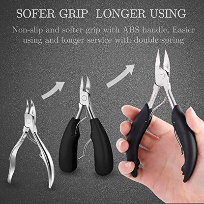 Picture of Toe Nail Clipper for Ingrown or Thick Toenails,Toenails Trimmer and Professional Podiatrist Toenail Nipper for Seniors with Surgical Stainless Steel Surper Sharp Blades Lighter Soft Handle
