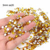 Picture of Honbay 1440PCS 5mm ss20 Sparkly Round Flatback Rhinestones Crystals, Non-Self-Adhesive (Golden)