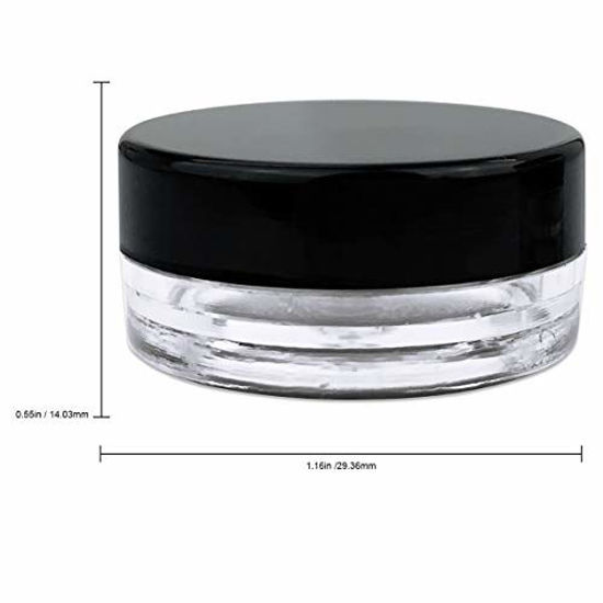 Picture of Beauticom 3G/3ML Round Clear Jars with Black Lids for Cosmetics, Medication, Lab and Field Research Samples, Beauty and Health Aids - BPA Free (Quantity: 200pcs)