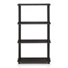 Picture of Furinno Turn-N-Tube 4-Tier Multipurpose Shelf Display Rack, Single, Dark Walnut