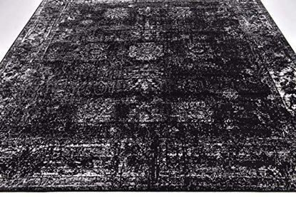 Picture of Unique Loom Sofia Collection Traditional Vintage Square Rug, 8', Black/Ivory