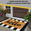 Picture of EARTHALL Black and White Striped Rug 27.5 x 43 Inches Cotton Hand-Woven Reversible Foldable Washable Black and White Outdoor Rug Stripe for Layered Door Mats Porch/Front Door Black Rug