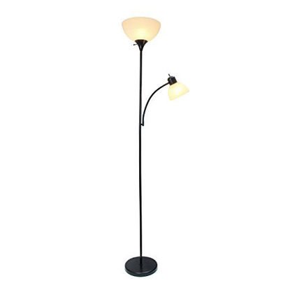 Picture of Simple Designs Home LF2000-BLK Mother-Daughter Floor Lamp with Reading Light, 71 x 20.47 x 11.35 inches, Black