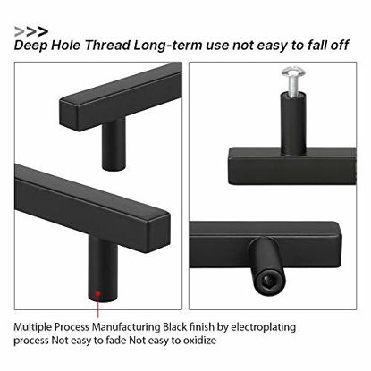 Picture of Kitchen Cabinet Pulls Black Kitchen Cabinet Pulls Black 10 Pack - Peaha PHJ22BK 102mm Drawer Pulls Bathroom Cabinet Hardware for Desk, Wardrobe, Bedroom