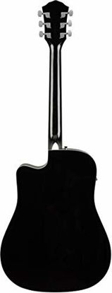 Picture of Fender FA-125CE Dreadnought Cutaway Acoustic-Electric Guitar - Black Bundle with Hard Case, Strap, Strings, Picks, Fender Play Online Lessons, and Austin Bazaar Instructional DVD