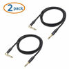 Picture of Cable Matters 2 Pack 1/4 Inch TS Straight to Right Angle Guitar Cable, 1/4 Instrument Cable - 6 Feet