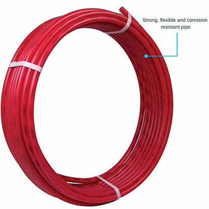 Picture of SharkBite U880R100 PEX 1 Inch, Red, Flexible Tubing, Potable Water, Push-to-Connect Plumbing Fittings, 100 Feet Coil of Piping, Ft