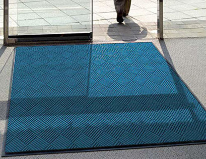 M+A Matting WaterHog Commercial-Grade Entrance Mat - Rubber Border  Indoor/Outdoor, Door Mat Navy 3' x 5