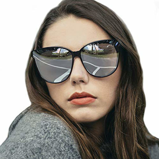 LVIOE Cat Eyes Sunglasses for Women, Polarized Oversized Fashion Vintage  Eyewear for Driving Fishing - 99.99% UV Protection