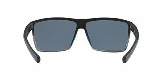 Picture of Costa Del Mar Men's Rincon Polarized Rectangular Sunglasses, Matte Smoke Crystal Fade/Grey Polarized-580P, 63 mm