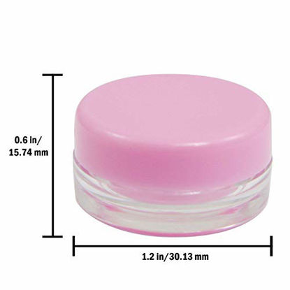 Picture of Houseables 3 Gram Jar, 3 ML Jar, BPA Free, Cosmetic Sample Empty Container, Plastic, Round Pot, Screw Cap Lid, Small Tiny 3g Bottle, for Make Up, Eye Shadow, Nails, Powder, Paint, Jewelry