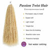 Picture of 7 Packs Passion Twist Hair 18 Inch Water Wave Synthetic Braids for Passion Twist Crochet Braiding Hair Goddess Locs Long Bohemian Locs Hair (22Strands/Pack, 613#)