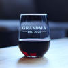 Picture of Grandma Est 2021 - New Grandmother Stemless Wine Glass Gift for First Time Grandparents - Bold Large 17 Oz Glasses