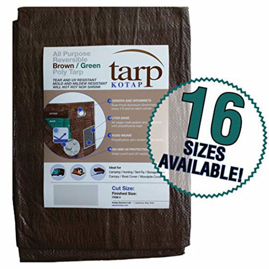 Picture of Kotap TBG-1620 All Purpose Reversible Poly Tarp, 16 x 20-Foot, Brown/Green