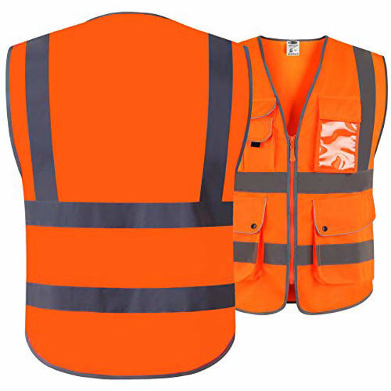 Class 1 High Visibility Reflective BLUE OR RED Safety Vest with ID Pocket