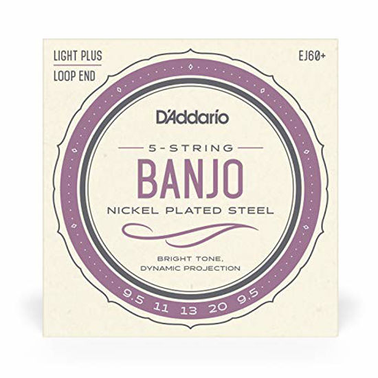 Picture of D'Addario EJ60+ 5-String Banjo Strings, Nickel, Light Plus, 9.5-20