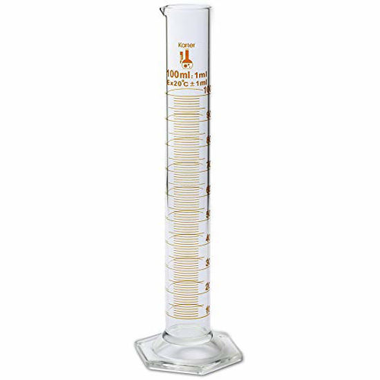 Getuscart 100ml Graduated Cylinder Borosilicate 33 Glass Single Metric Scale Class B 6219