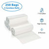 Picture of 7-10 Gallon Clear Garbage Can Liners, 250 Count - Small - Medium Trash Can Liners - High Density, Thin, Lightweight, 8 Microns - For Office, Home, Hospital Wastebaskets - 5 Coreless Rolls