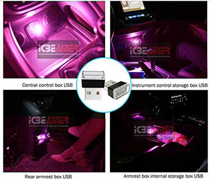 Picture of ICBEAMER [Color:Purple Universal USB Interface Plug-in Miniature Night Light LED Car Interior Trunk Ambient Atmosphere