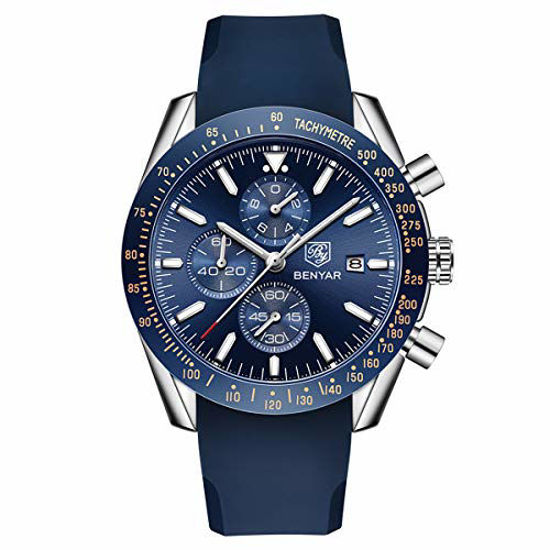 Picture of BENYAR Chronograph Mens Watch Quartz Movement 30M Waterproof | Leather Watch Strap | Chronograph |Analogue Watch| Business Watch| Scratch Resistant Watch| Mechanical Watch