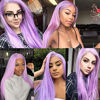 Picture of QD-Tizer Lace Front Wigs Light Purple Long Straight Hair Wig Glueless Heat Resistant Fiber Hair Synthetic Lace Front Wigs for Fashion Women