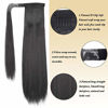 Picture of SEIKEA Clip in Ponytail Extension Wrap Around Straight Hair for Women (24", Black)