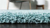 Picture of Unique Loom Solo Solid Shag Collection Modern Plush Light Slate Blue Runner Rug (2' 6 x 13' 0)