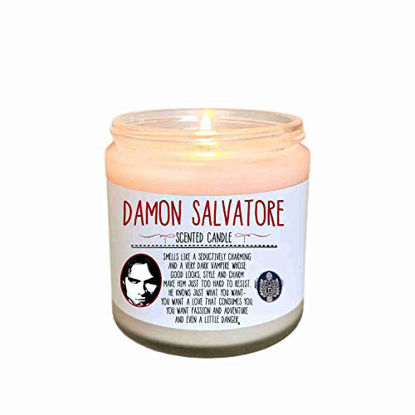Picture of Damon Salvatore Vampire Diaries Candle Vampires Fangirl Mystic Falls The Vampire Diaries Gift Scented Candle Fandom Candle Bookish Candle