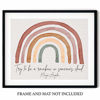 Picture of Maya Angelou Quote Be a Rainbow Watercolor Wall Art | Terra Cotta Neutral 14x11 UNFRAMED Bohemian Print - Positive, Inspirational, Typography, Motivational Home Decor